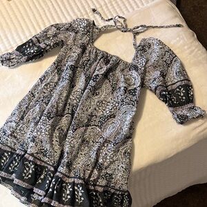 Bohemian Black and White Patterned Dress